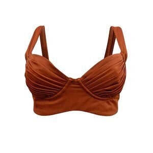 Palm Swimwear Women's Kelly Pleated Swim Top Separates (AU3/US L, Cinnamon)